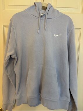Nike Large Light Blue Pullover Hoodie with White Swoosh